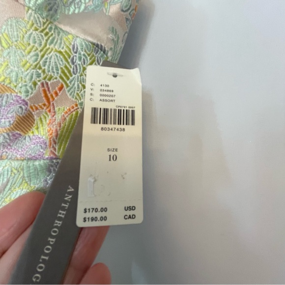 Maeve Pink and Green Strapless mini Dress - Picture 4 of 5